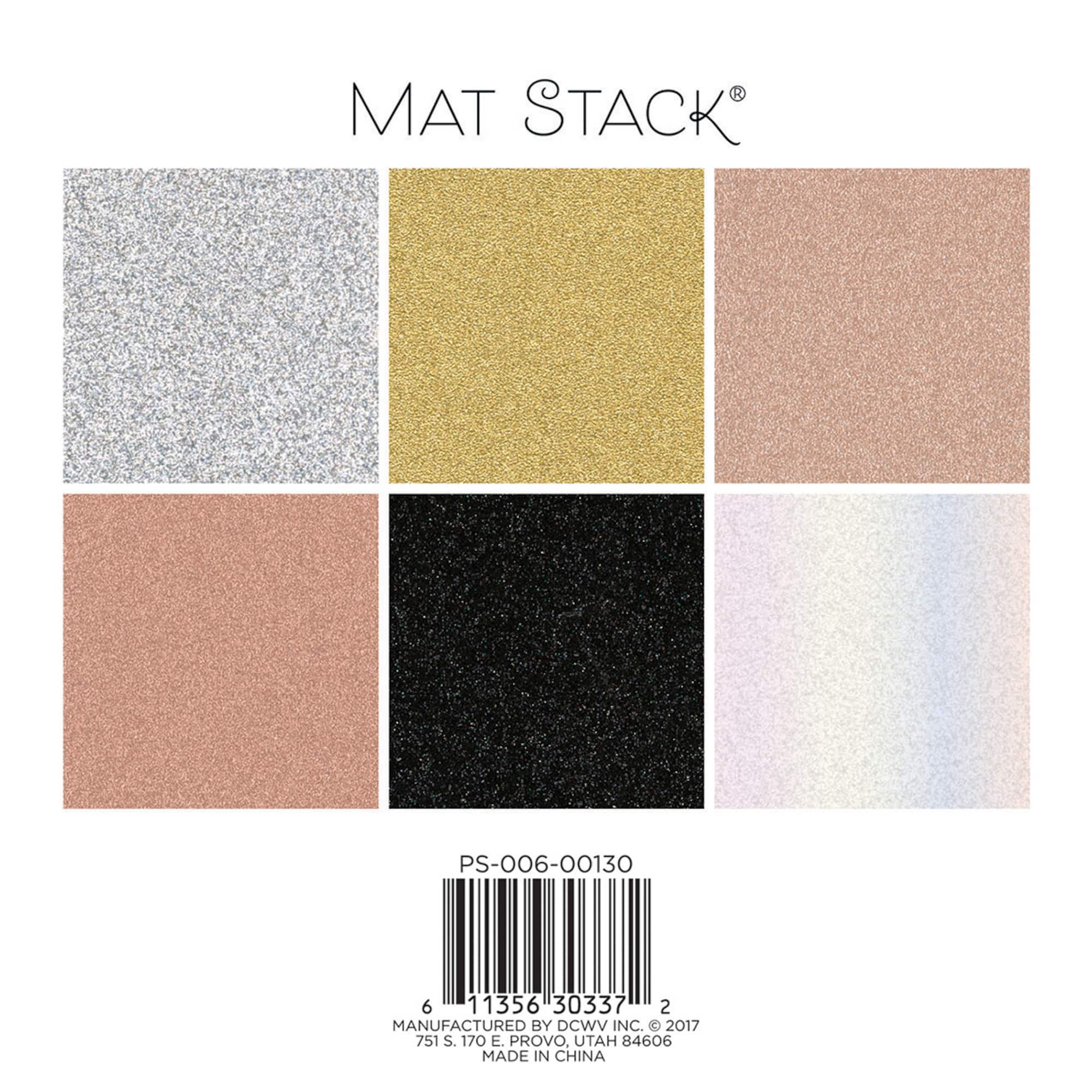 DCWV® 6" x 6" Glitzy Metallics with Glitter Single-Sided Cardstock Stack, 24 Sheets